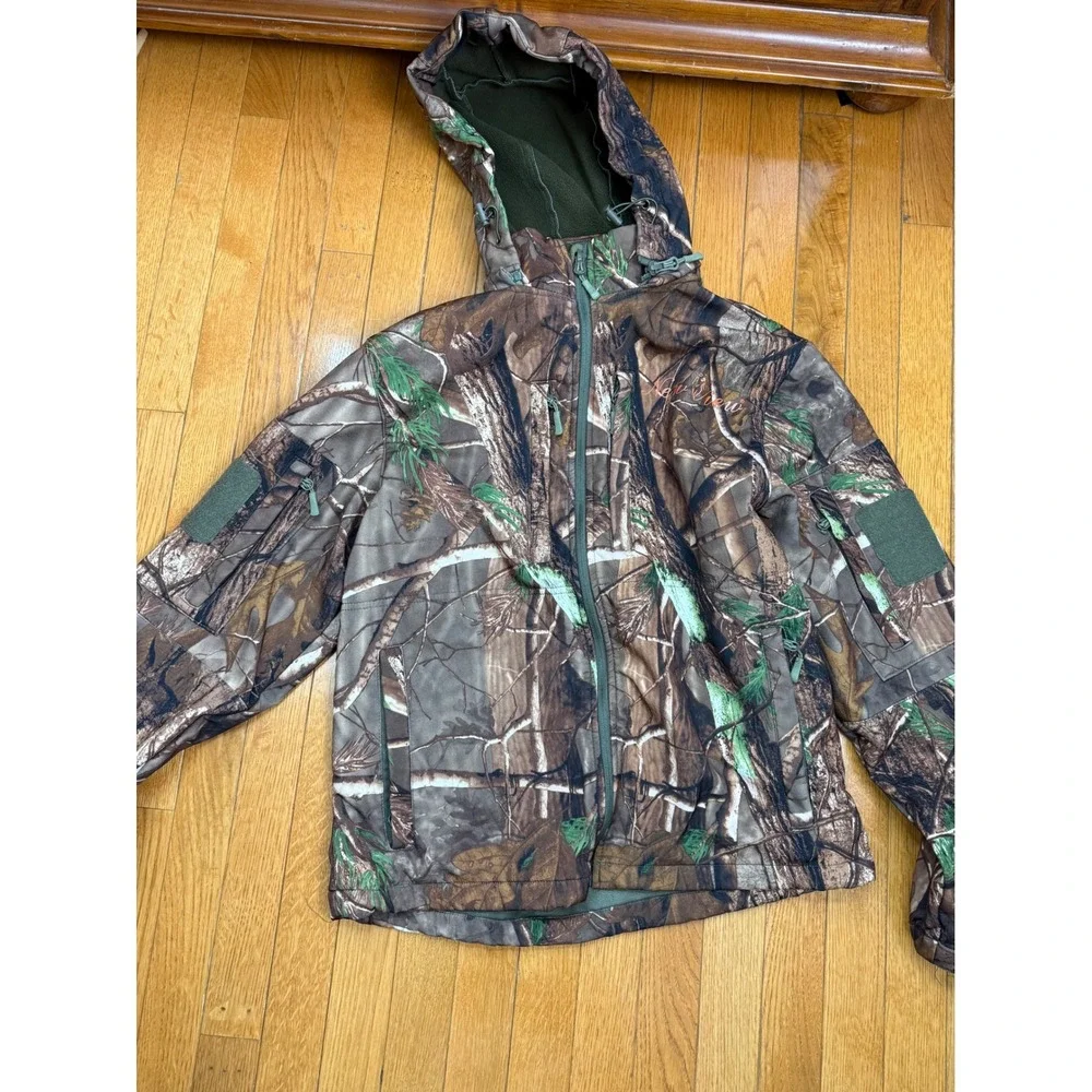 New View Mens Camouflage Hunting Jacket and Pants Set Softshell Fleece Lined S
